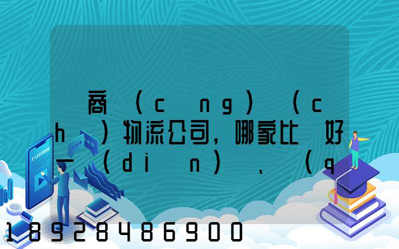 電商倉(cāng)儲(chǔ)物流公司,哪家比較好一點(diǎn)、權(quán)威一點(diǎn)的